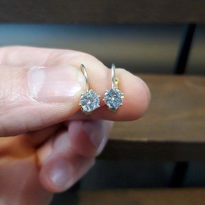 925 Sterling Silver Small Cute Cubic Zirconia Gemstone Earrings